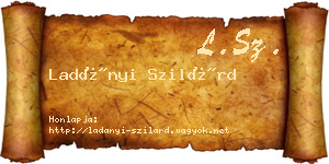 Ladányi Szilárd névjegykártya